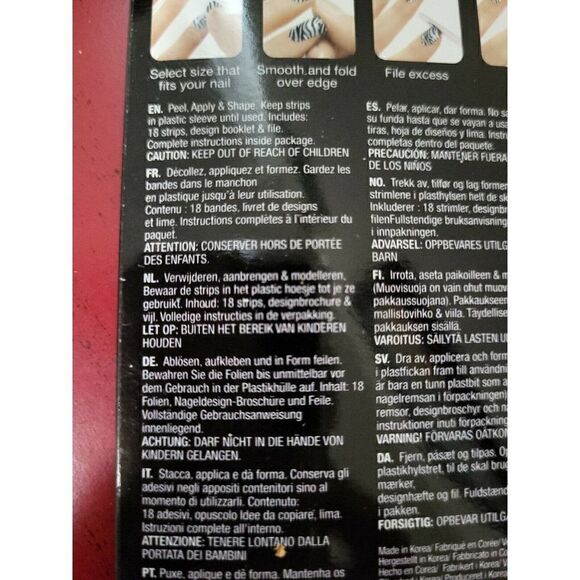 Kiss Nail Wrap Fashion That Sticks 57380 CAMISOLE (ZEBRA) 18 Strips (EACH) - Picture 5 of 5